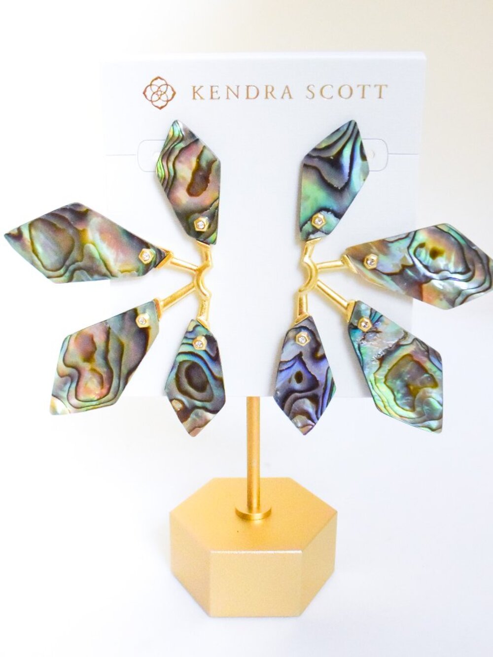 *Kendra Scott* Malika Gold Statement Earrings - Abalone Shell- NEW! - (rv: $95!)